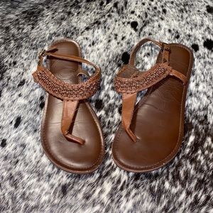 Roxy Brown Beaded Sandal